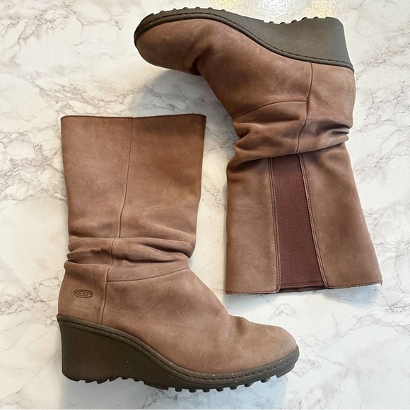 Keen Akita Pull On Leather Mid Calf Chelsea Boot Wedge Heel Women’s Size 8.5 EUC - Picture 6 of 10